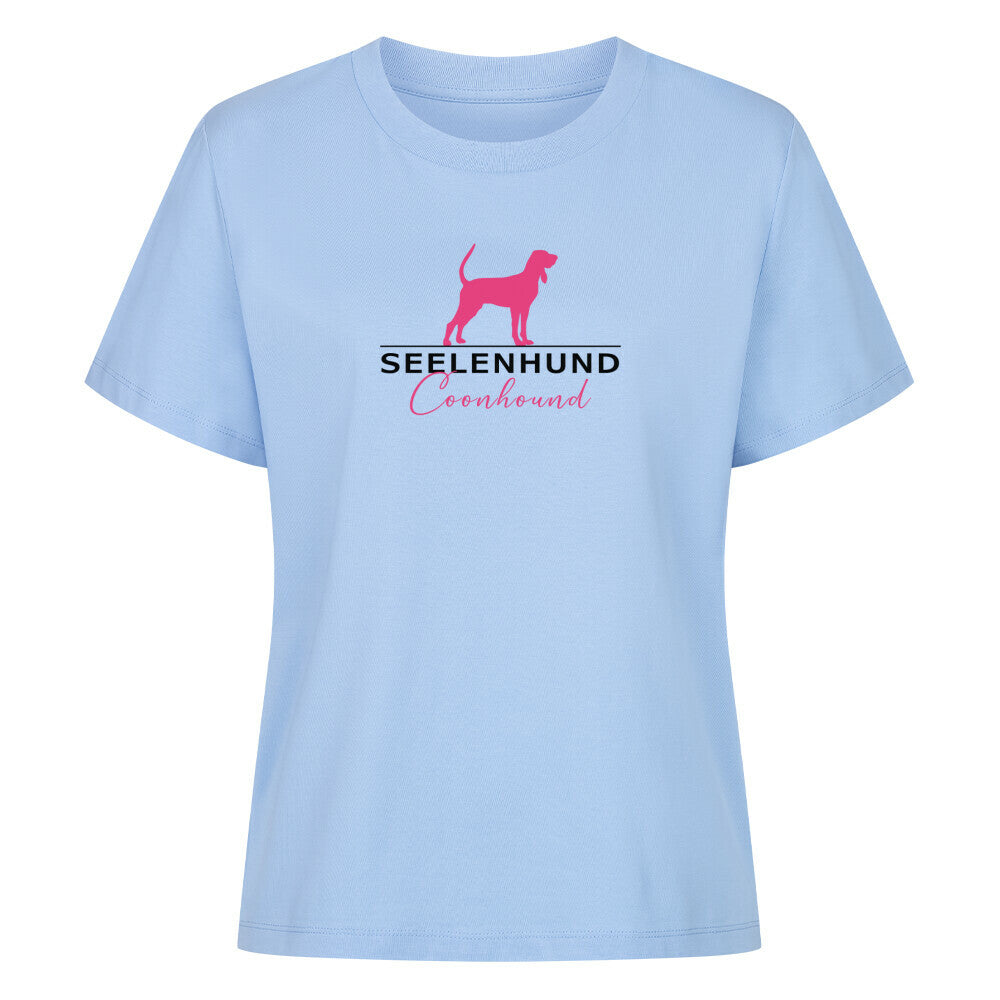 Premium Damen-Shirt "Coonhound - Seelenhund" Sky Blue – hunde-shirt.de