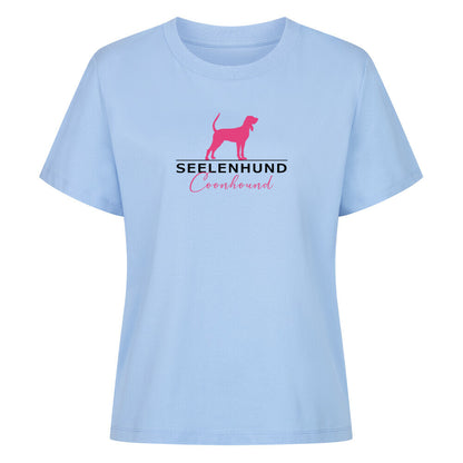 Premium Damen-Shirt "Coonhound - Seelenhund" Sky Blue – hunde-shirt.de
