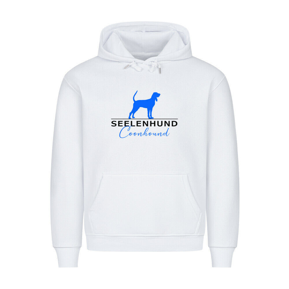 Premium Hoodie "Coonhound - Seelenhund" Weiß – hunde-shirt.de