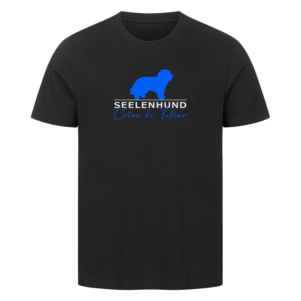 Premium T-Shirt "Coton de Tuléar - Seelenhund" Schwarz – hunde-shirt.de
