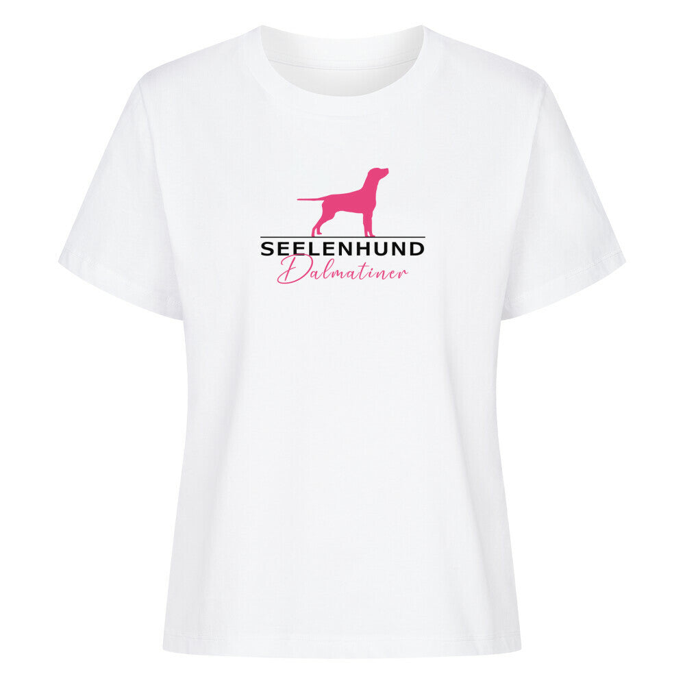 Premium Damen-Shirt "Dalmatiner - Seelenhund" Weiß – hunde-shirt.de