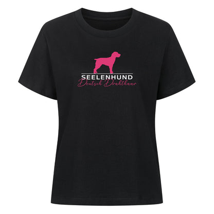 Premium Damen-Shirt "Deutsch Drahthaar - Seelenhund" Schwarz – hunde-shirt.de
