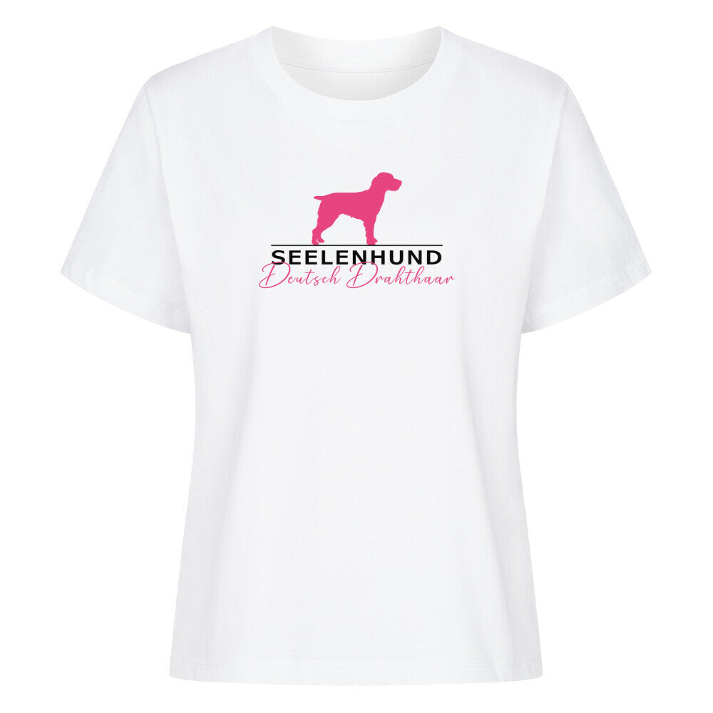 Premium Damen-Shirt "Deutsch Drahthaar - Seelenhund" Weiß – hunde-shirt.de