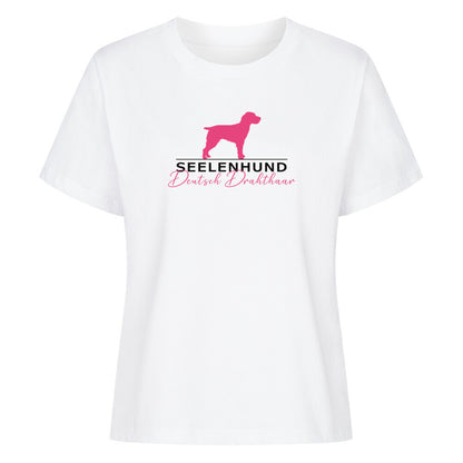 Premium Damen-Shirt "Deutsch Drahthaar - Seelenhund" Weiß – hunde-shirt.de