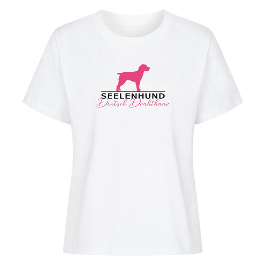 Premium Damen-Shirt "Deutsch Drahthaar - Seelenhund" Weiß – hunde-shirt.de