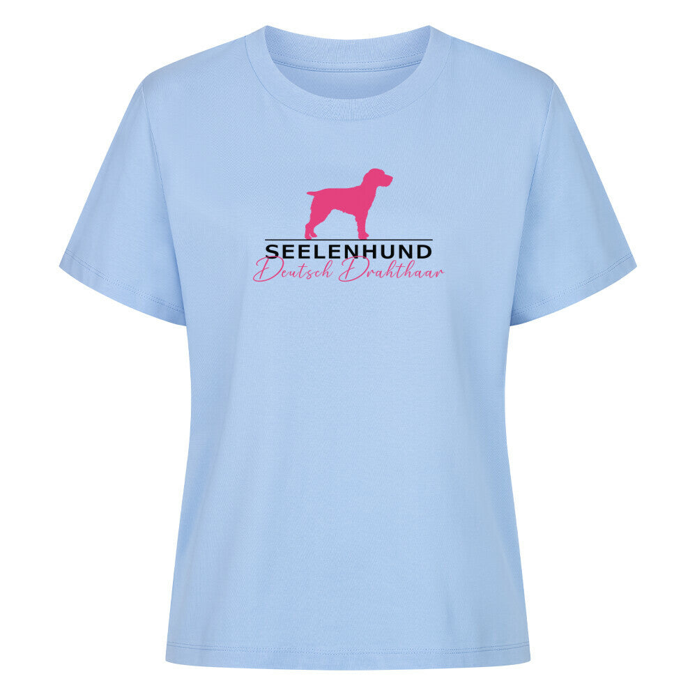 Premium Damen-Shirt "Deutsch Drahthaar - Seelenhund" Sky Blue – hunde-shirt.de
