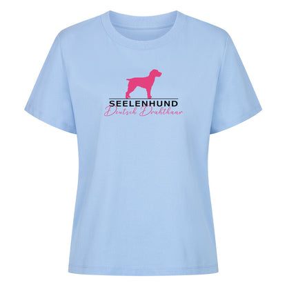 Premium Damen-Shirt "Deutsch Drahthaar - Seelenhund" Sky Blue – hunde-shirt.de
