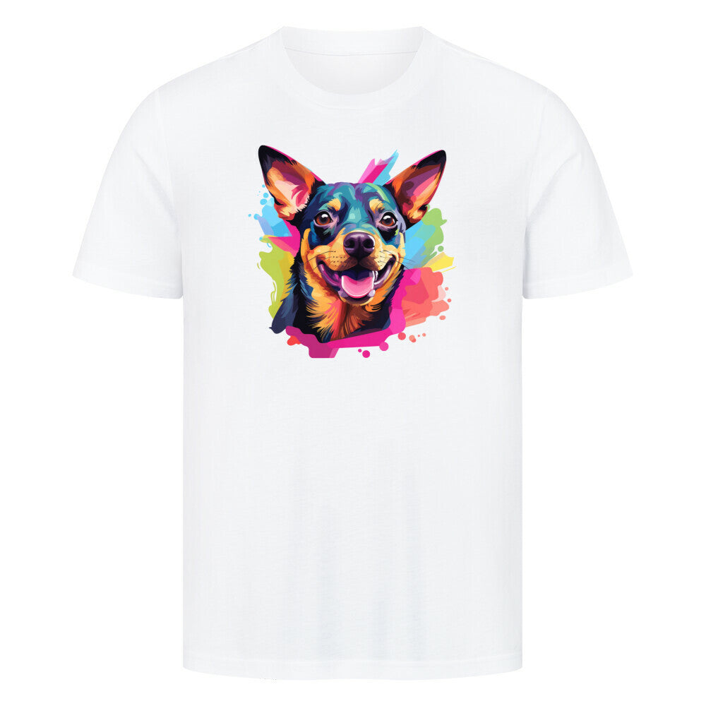 Premium T-Shirt "Deutscher Pinscher - Paint" Weiß – hunde-shirt.de