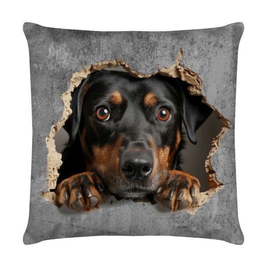 Kissen "Deutscher Pinscher - Look" Weiß – hunde-shirt.de