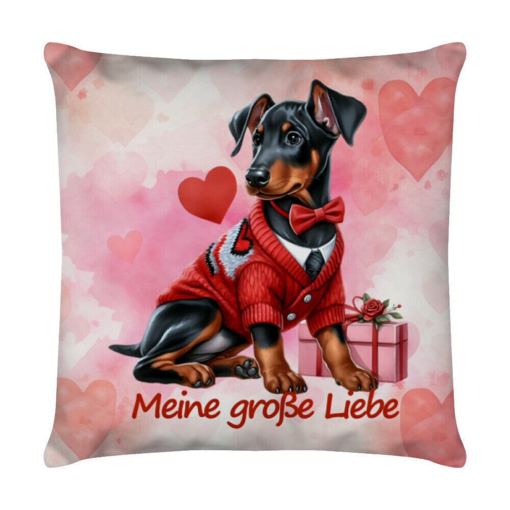 Kissen "Deutscher Pinscher - Liebe" Weiß – hunde-shirt.de