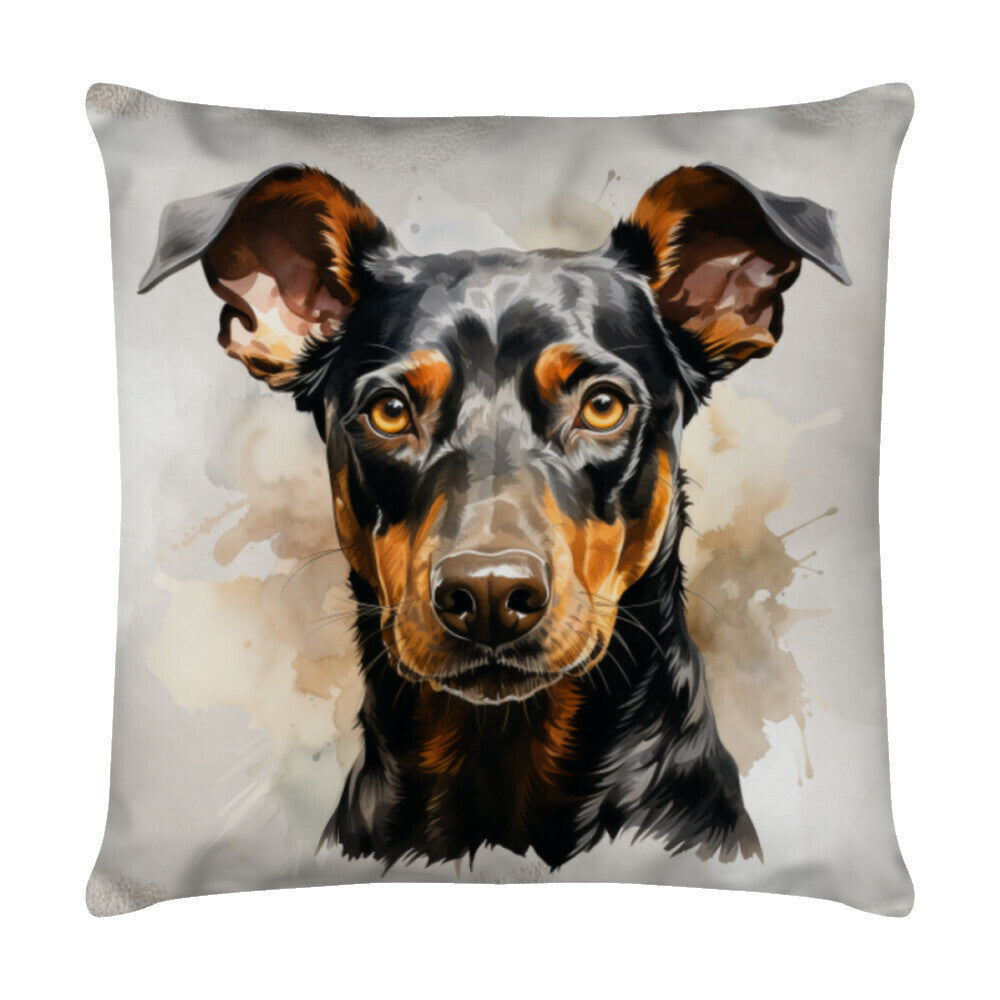 Kissen "Deutscher Pinscher - Pur" Weiß – hunde-shirt.de