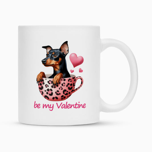 Tasse "Deutscher Pinscher - Valentine" Weiß – hunde-shirt.de