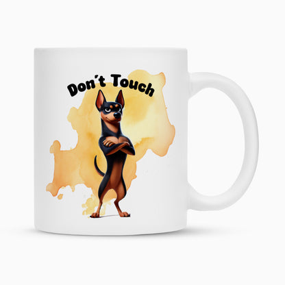 Tasse "Deutscher Pinscher - Don´t touch" Weiß – hunde-shirt.de