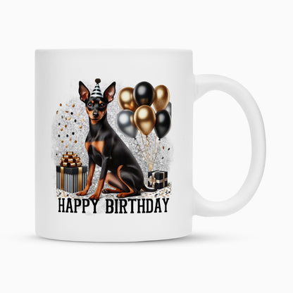 Tasse "Deutscher Pinscher - Birthday" Weiß – hunde-shirt.de