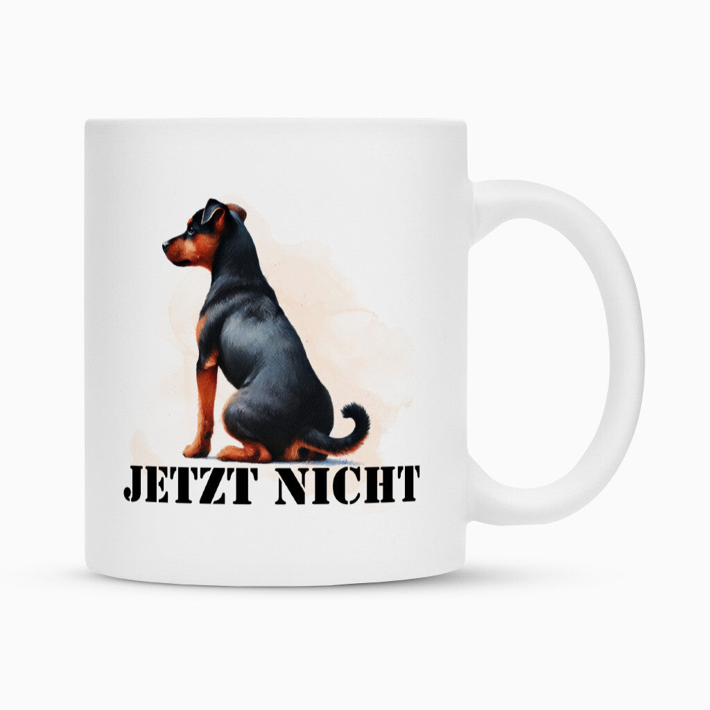 Tasse "Deutscher Pinscher - JETZT NICHT" Weiß – hunde-shirt.de