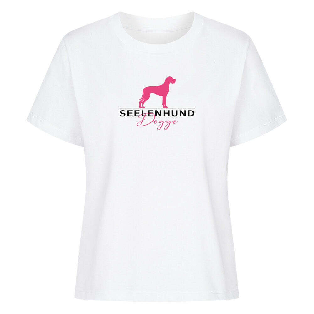 Premium Damen-Shirt "Dogge - Seelenhund" Weiß – hunde-shirt.de