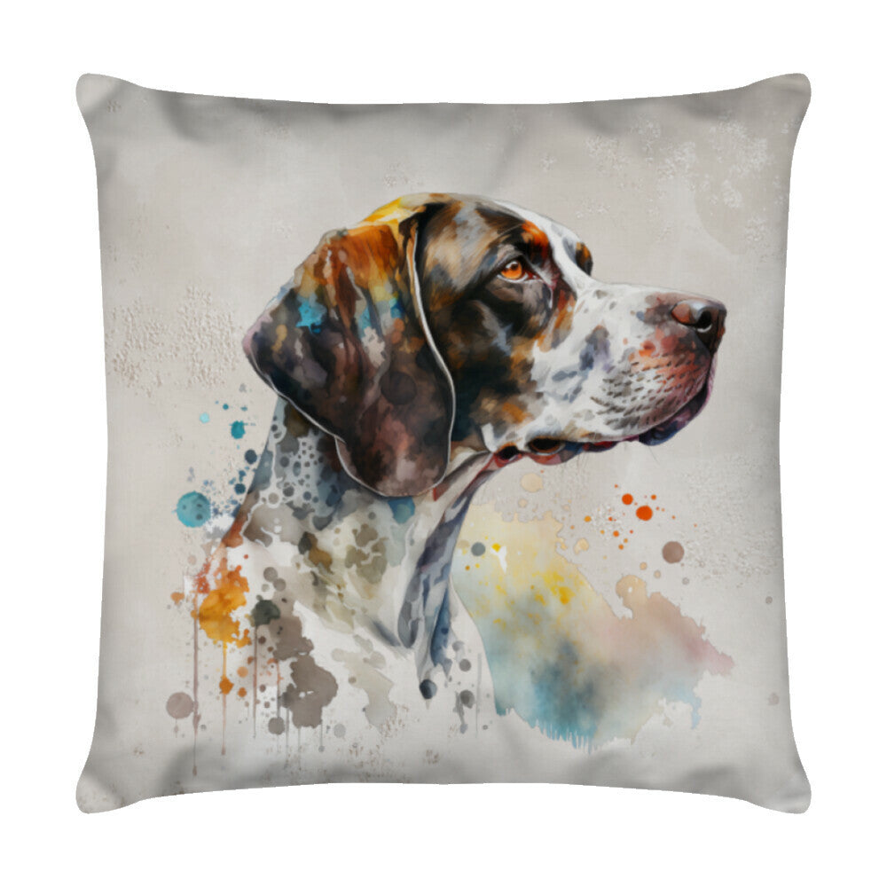 Kissen "English Pointer - ART" Weiß – hunde-shirt.de