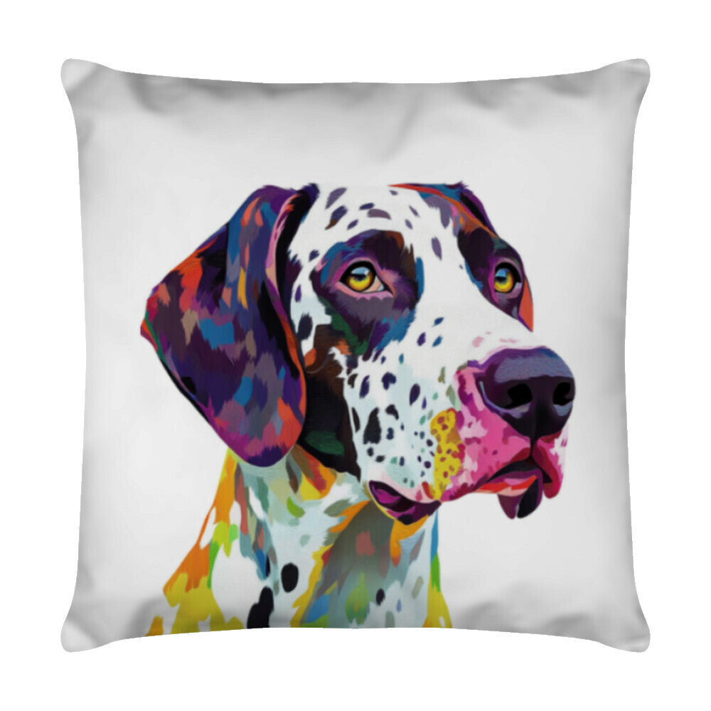 Kissen "English Pointer - Color" Weiß – hunde-shirt.de