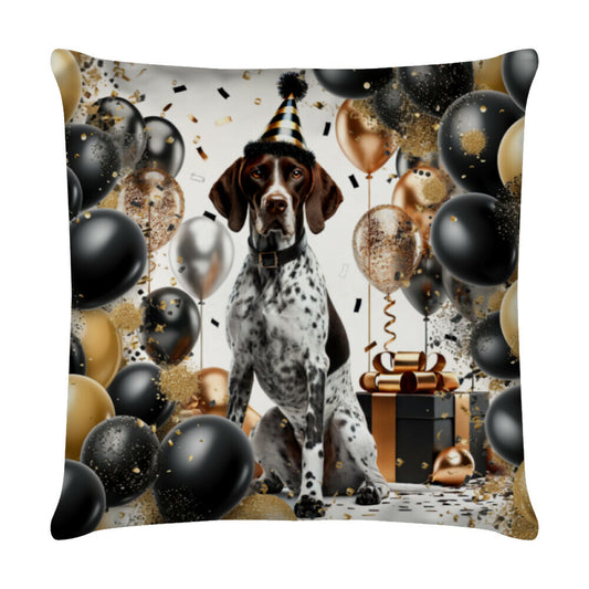 Kissen "English Pointer - Geburtstag" Weiß – hunde-shirt.de