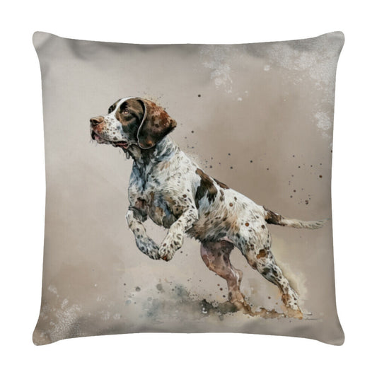 Kissen "English Pointer - Jump" Weiß – hunde-shirt.de