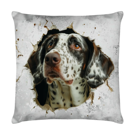 Kissen "English Pointer - Look II" Weiß – hunde-shirt.de