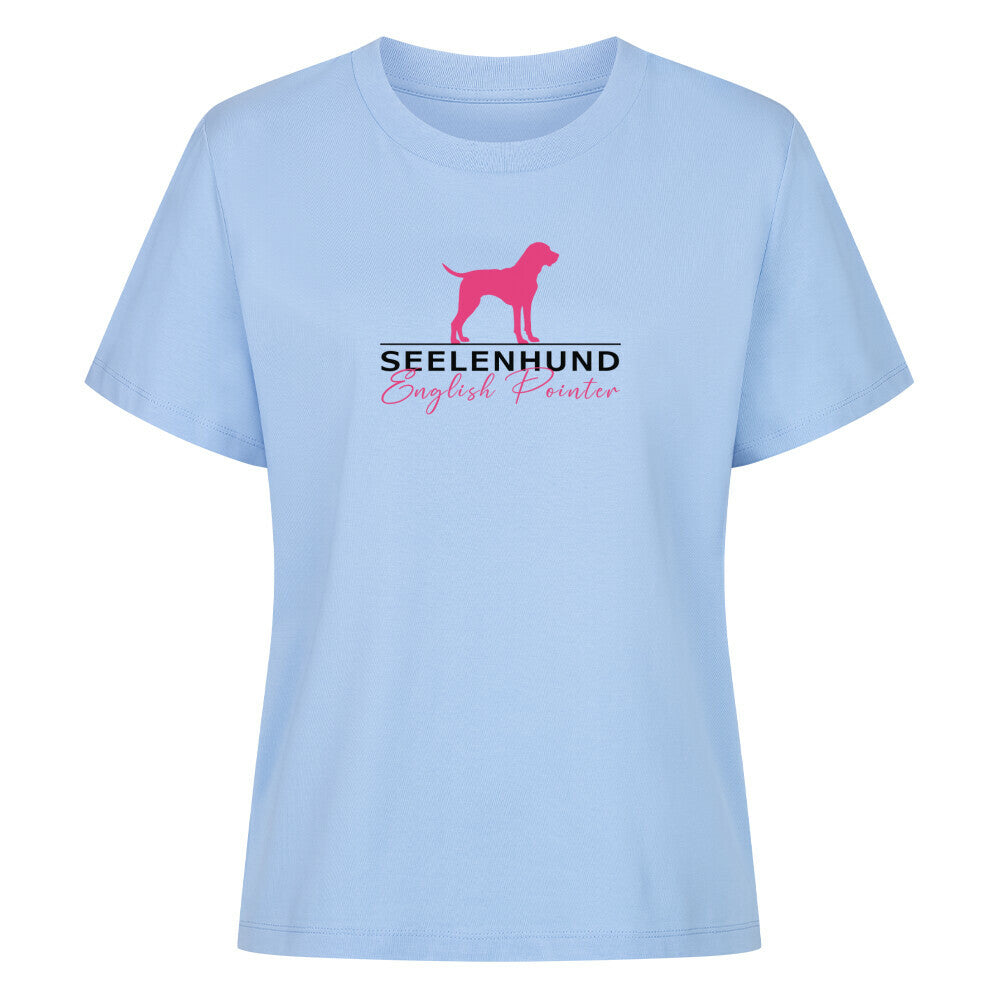 Premium Damen-Shirt "English Pointer - Seelenhund" Sky Blue – hunde-shirt.de