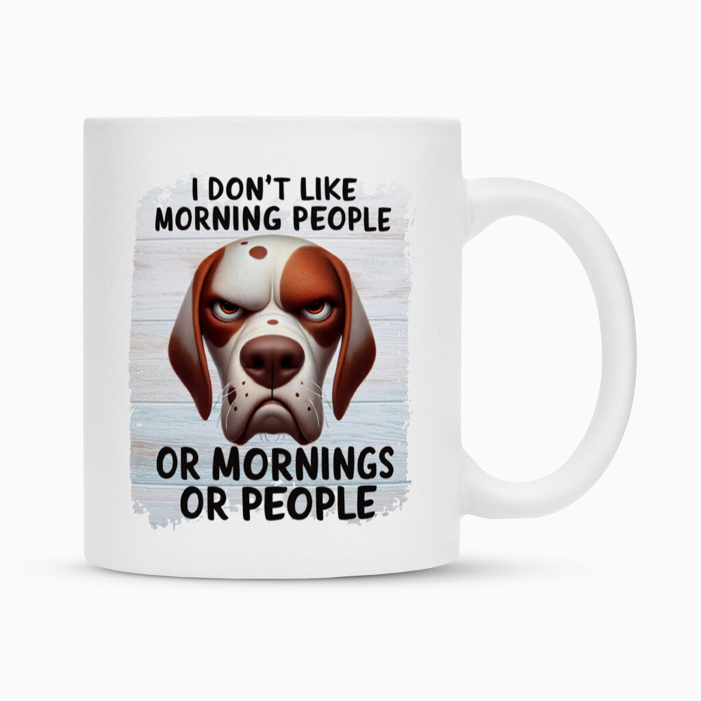 Tasse "English Pointer - Morning People" Weiß – hunde-shirt.de