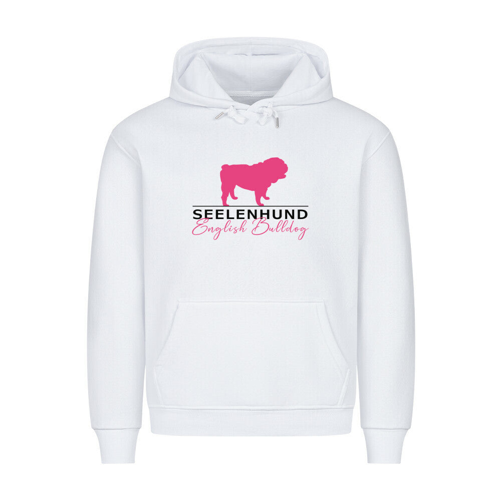 Premium Hoodie "English Bulldog - Seelenhund" Weiß – hunde-shirt.de