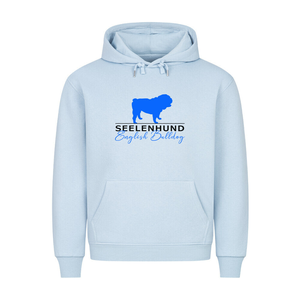 Premium Hoodie "English Bulldog - Seelenhund" Babyblau – hunde-shirt.de