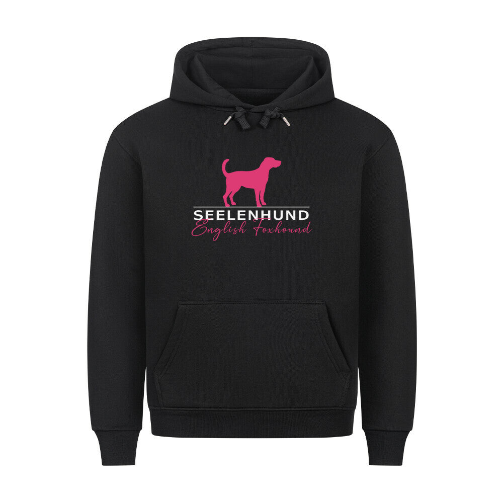 Premium Hoodie "English Foxhound - Seelenhund" Schwarz – hunde-shirt.de