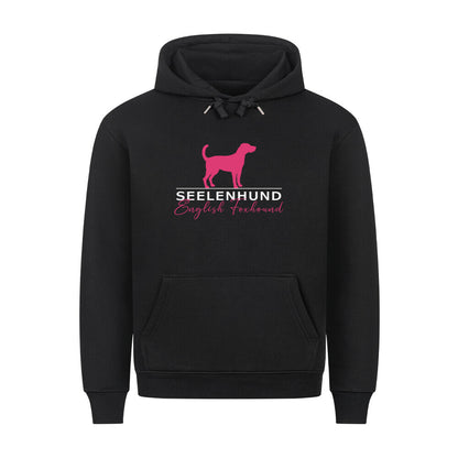 Premium Hoodie "English Foxhound - Seelenhund" Schwarz – hunde-shirt.de