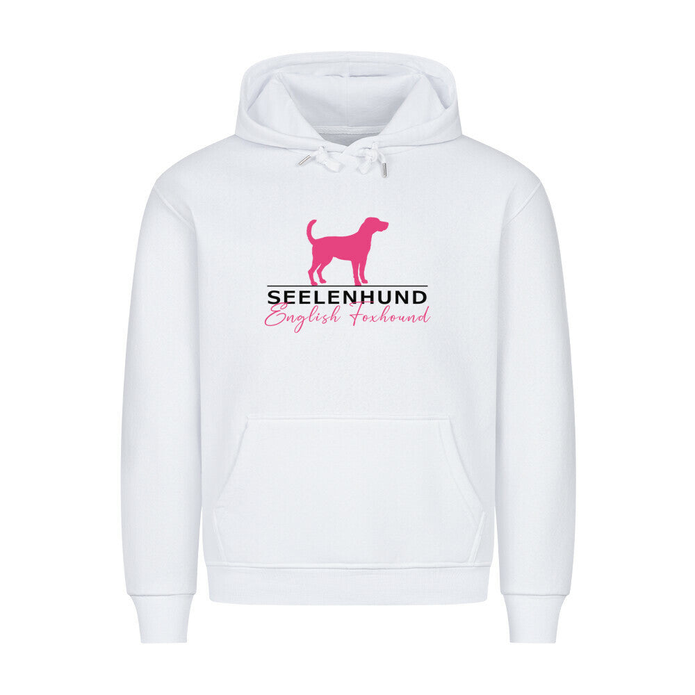 Premium Hoodie "English Foxhound - Seelenhund" Weiß – hunde-shirt.de
