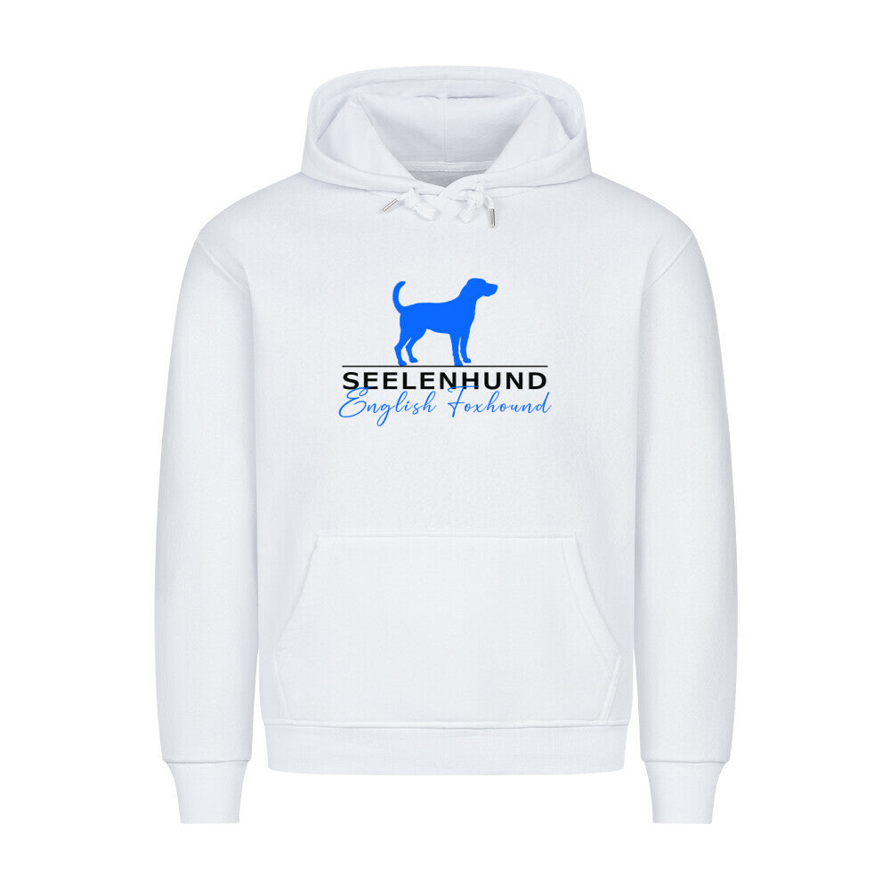 Premium Hoodie "English Foxhound - Seelenhund" Weiß – hunde-shirt.de