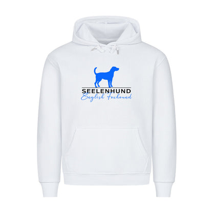 Premium Hoodie "English Foxhound - Seelenhund" Weiß – hunde-shirt.de