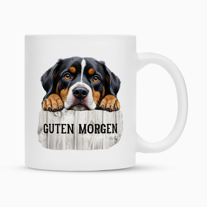 Tasse "Entlebucher - Guten Morgen" Weiß – hunde-shirt.de