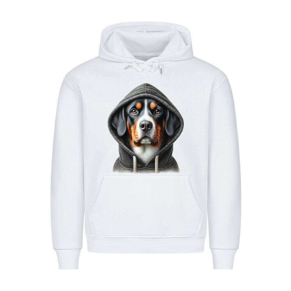 Premium Hoodie "Entlebucher - Hooded" Weiß – hunde-shirt.de