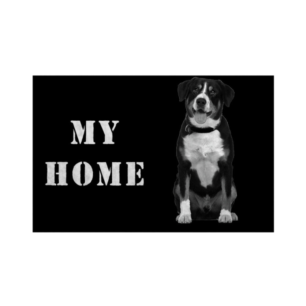 Fußmatte "Entlebucher - MY HOME" Weiß – hunde-shirt.de