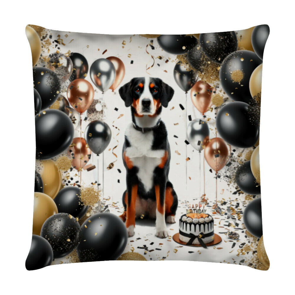 Kissen "Entlebucher - Geburtstag" Weiß – hunde-shirt.de