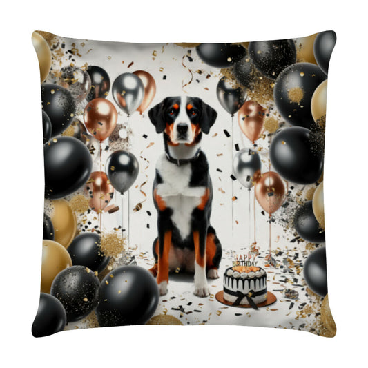 Kissen "Entlebucher - Geburtstag" Weiß – hunde-shirt.de