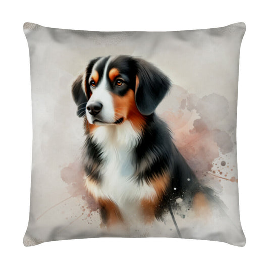 Kissen "Entlebucher - Sitz" Weiß – hunde-shirt.de