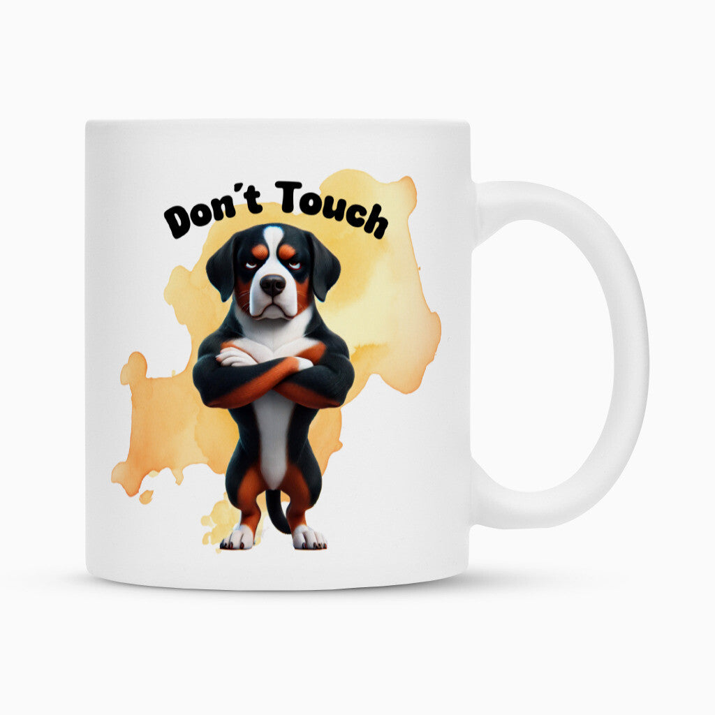 Tasse "Entlebucher - Don´t touch" Weiß – hunde-shirt.de