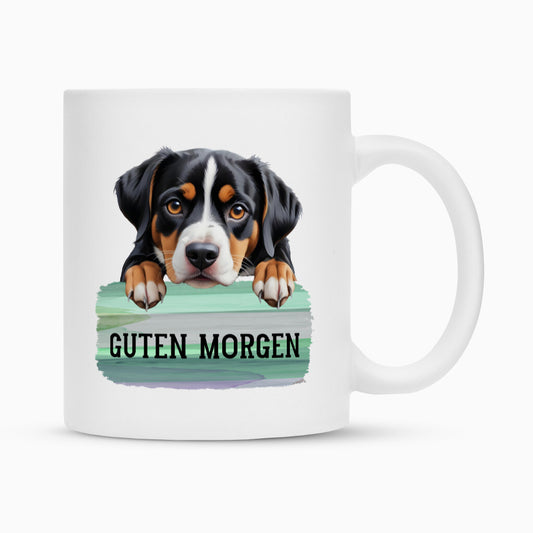 Tasse "Entlebucher - Guten Morgen" Weiß – hunde-shirt.de