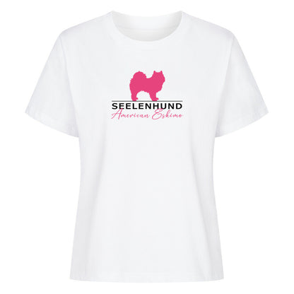 Premium Damen-Shirt "American Eskimo - Seelenhund" Weiß – hunde-shirt.de