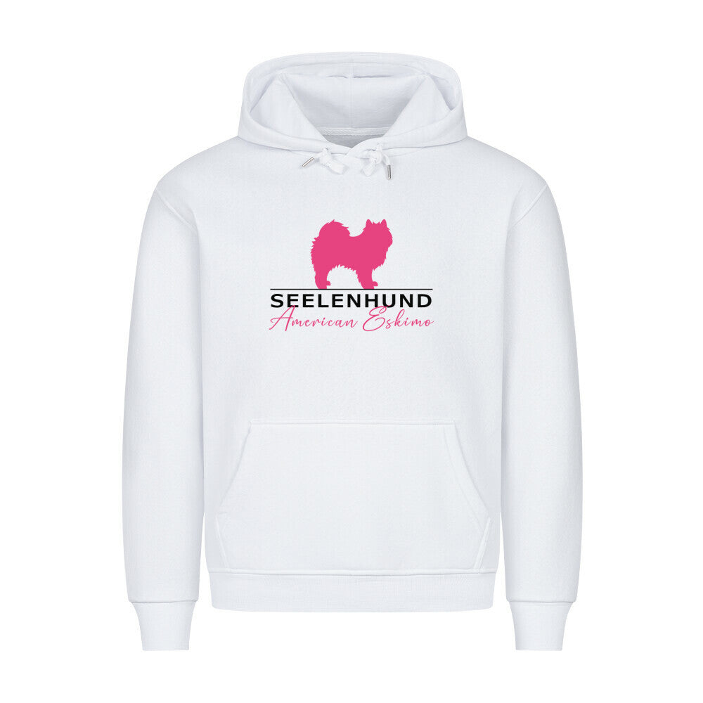Premium Hoodie "American Eskimo - Seelenhund" Weiß – hunde-shirt.de