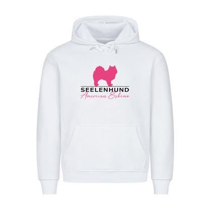 Premium Hoodie "American Eskimo - Seelenhund" Weiß – hunde-shirt.de