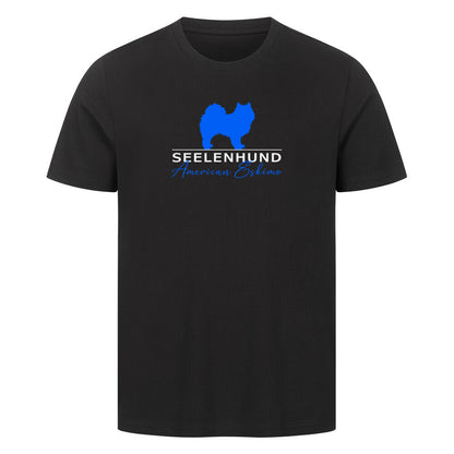 Premium T-Shirt "American Eskimo - Seelenhund" Schwarz – hunde-shirt.de