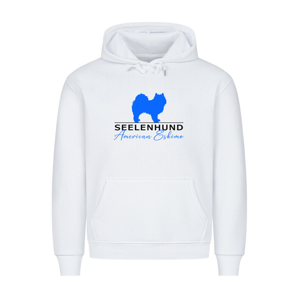 Premium Hoodie "American Eskimo - Seelenhund" Weiß – hunde-shirt.de