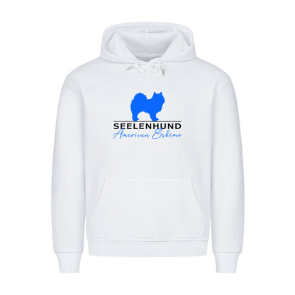 Premium Hoodie "American Eskimo - Seelenhund" Weiß – hunde-shirt.de