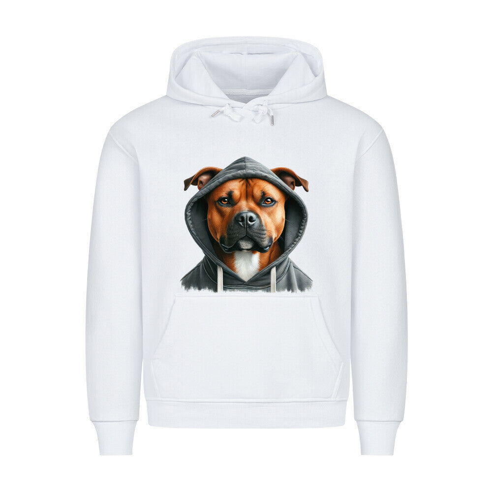 Premium Hoodie "Amstaff - Hooded" Weiß – hunde-shirt.de