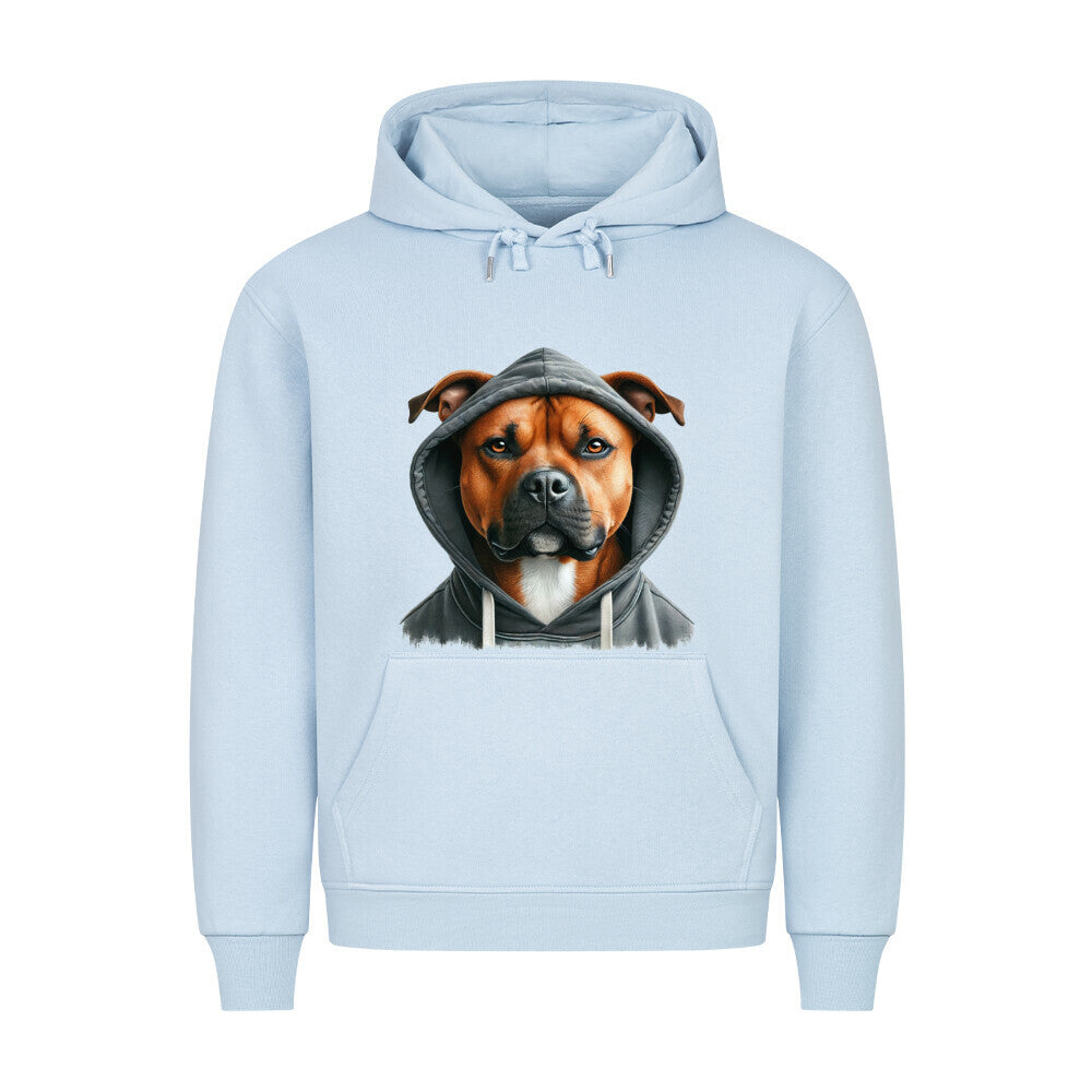 Premium Hoodie "Amstaff - Hooded" Babyblau – hunde-shirt.de